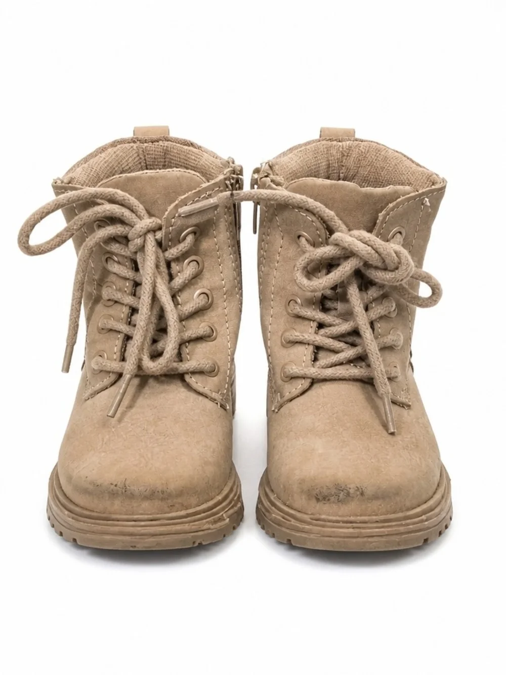 Zara Kids Beige Lace-Up Ankle Boots